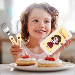 Juego de cubiertos de 3 piezas con nombre y estuche Regalo de cumpleaños de la temporada de vuelta al cole para niños y niñas