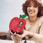 Personalisierte Cartoon Lehrer Apfel hölzerne Ornament mit Jahr und Name Teachers 'Day Anerkennung Geschenk für Lehrer