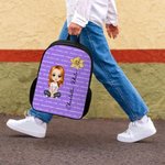 Personalised Cute Cartoon Birth Flower Multicolour Backpack Lunch Bag Pencil Case Set with Name Back to School Birthday Gift for Boys Girls