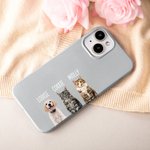 Personlig akvarell 1-3 kjæledyrfoto TPU-telefonveske for iPhone Samsung med navn flerfarget tilgjengelig bursdagsgave til hunde- og katteelskere