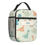 Sac Repas Isotherme Multicolore Personnalisé avec Nom Motif Dessin Animé Cadeau d'Anniversaire Rentrée Scolaire pour Garçons Filles