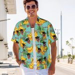 Casquette personnalisée avec photo du visage Chemise hawaïenne avec nom et année Fête de fin d'études Fête de vacances d'été Cadeau pour homme