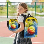Gepersonaliseerde Watercolor Voetbal Rugby Rugzak Lunch Tas Pencil Case Set met Naam Nummer Terug naar School Team Training Day Verjaardagscadeau voor Jongens Meisjes
