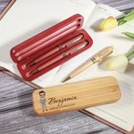 Personalized Cartoon Character Wooden Ballpoint Pen and Case Set with Name and Title Office Supplies Appreciation Gift for Employees Colleagues