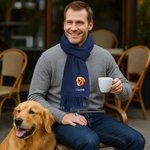 Écharpe Super Douce Personnalisée avec 1-3 Photos et Nom d'Animaux de Compagnie Brodées Accessoire de Mode Cadeau Anniversaire pour Femme Homme