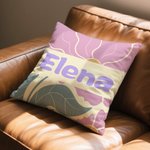 Personalised Danish Flower Soft Throw Pillow Cover with Name Home Decor Birthday Gift for Friends Women