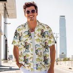 Personligt fisketema Ansiktsfoto Andningsaktiv Hawaiiskjorta för män Sommarsemester Födelsedag Julklapp för fiskeentusiaster