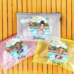 Personalized Pool Vacation Cartoon Girl Waterproof Beach Bag with Name Birthday Summer Party Gift for Women