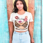 Bikini personnalisé motif Kiss Marks Sexy Crop Top avec nom Anniversaire Plage Party Summer Travel Gift for Girlfriend Wife