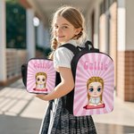 Personlig Fargerik Retro Ray Cartoon Character Ryggsekk Lunsjveske Penalveske Sett med navn Tilbake til skolegave til studenter