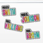 Personalized Dalmatian Dots Colorful Doodle Letter Whiteboard Magnets Magnetic Bookmark Clips with Card Teaching Tool Back to School Gift for Teacher