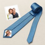 Personlig Stripe Photo Patch Slips med namn och presentförpackning Accessoar för män Bröllopsjubileum Affärsgåva för make pappa