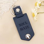 Porte-clés en Cuir Personnalisé avec Photo Ttire et Texte Gravés Cadeau Anniversaire Fête des Mères Pères pour Famille Amis Amoureux Professeur