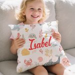 Henkilökohtainen söpö merieläimet dinosaurus elementit pehmeä heittää tyynyn kansi nimi Home Decor syntymäpäivälahja pojille tytöille