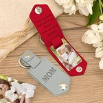 Porte-clés en Cuir Personnalisé avec Photo Ttire et Texte Gravés Cadeau Anniversaire Fête des Mères Pères pour Famille Amis Amoureux Professeur