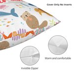 Henkilökohtainen söpö merieläimet dinosaurus elementit pehmeä heittää tyynyn kansi nimi Home Decor syntymäpäivälahja pojille tytöille