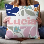 Personalised Danish Flower Soft Throw Pillow Cover with Name Home Decor Birthday Gift for Friends Women