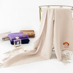 Écharpe Super Douce Personnalisée avec 1-3 Photos et Nom d'Animaux de Compagnie Brodées Accessoire de Mode Cadeau Anniversaire pour Femme Homme