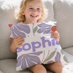 Personalised Danish Flower Soft Throw Pillow Cover with Name Home Decor Birthday Gift for Friends Women