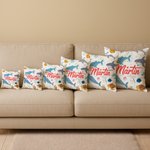 Henkilökohtainen söpö merieläimet dinosaurus elementit pehmeä heittää tyynyn kansi nimi Home Decor syntymäpäivälahja pojille tytöille