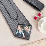 Personlig Stripe Photo Patch Slips med namn och presentförpackning Accessoar för män Bröllopsjubileum Affärsgåva för make pappa
