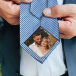 Personlig Stripe Photo Patch Slips med namn och presentförpackning Accessoar för män Bröllopsjubileum Affärsgåva för make pappa