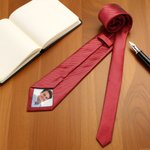 Personlig Stripe Photo Patch Slips med namn och presentförpackning Accessoar för män Bröllopsjubileum Affärsgåva för make pappa