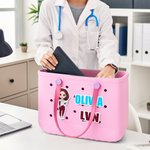 Personalised 3D Printed Cartoon Character Acrylic Bag Charm Accessories for Bogg with Name Graduation Birthday Gift for Nurse Doctor Medical Staff