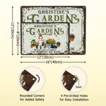 Gepersonaliseerde Cartoon Character Vintage Garden Metal Sign met naam Tuin Decor Housewarming Verjaardagscadeau voor oma mama tuinieren liefhebbers