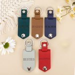 Porte-clés en Cuir Personnalisé avec Photo Ttire et Texte Gravés Cadeau Anniversaire Fête des Mères Pères pour Famille Amis Amoureux Professeur