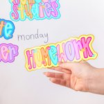 Personalized Flower Heart Bright Coloured Letter Whiteboard Magnet with Text Daily Teaching Tool Back to School Gift for Teachers