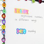 Personalized Flower Heart Bright Coloured Letter Whiteboard Magnet with Text Daily Teaching Tool Back to School Gift for Teachers