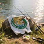 Serviette de toilette gaufrée personnalisée sur le thème de la pêche, très absorbante, avec texte du nom et pince Cadeau d'anniversaire pour papa passionné de pêche