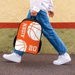 Personalised Multicolour Ball Sports Backpack Lunch Bag Pencil Case Set with Name and Number Team Training Back to School Gift for Kids Students