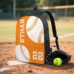 Personalised Multicolour Ball Sports Backpack Lunch Bag Pencil Case Set with Name and Number Team Training Back to School Gift for Kids Students