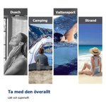 Personlig tecknad figur snabb torkande strandhandduk med namn sommarlovs och strandfestnödvändigheter födelsedagspresent