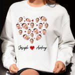 Personalized Funny Lover Face Photo Couple T-shirt Sweatshirt with Name Romantic Anniversary Birthday Gift for Him Her