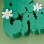 Placa personalizada con nombre para escritorio impresa en 3D multicolor con margarita Decoración de oficina Regalo de agradecimiento de cumpleaños para profesores