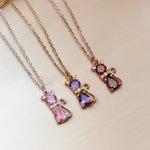 Gepersonaliseerde kat hond boog geboortesteen sterling zilveren ketting sierlijke sieraden verjaardag Moederdag cadeau voor vrouwen Pet Lovers