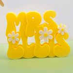 Placa personalizada con nombre para escritorio impresa en 3D multicolor con margarita Decoración de oficina Regalo de agradecimiento de cumpleaños para profesores
