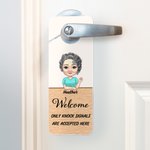 Crochet de porte personnalisé avec nom et texte Décoration de bouton de porte Anniversaire Bureau Cadeau pour la famille Amis