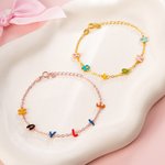 Personalisierte bunte Emaille Blase Brief Armband Halskette mit Namen zierlichen Schmuck Jahrestag Geburtstag Geschenk für Frauen