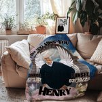 Gepersonaliseerde Hemel Engelen Vleugels Gedenkdeken met Foto en Naam Herinnering In Liefdevolle Herinnering Sympathie Geschenk voor Verlies van Geliefde