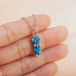 Gepersonaliseerde kat hond boog geboortesteen sterling zilveren ketting sierlijke sieraden verjaardag Moederdag cadeau voor vrouwen Pet Lovers