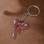 Llavero acrílico personalizado con nombre y forma de silla de montar regalo de cumpleaños y aniversario para amantes de equitación y atletas ecuestres