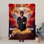 Gepersonaliseerde Hemel Engelen Vleugels Gedenkdeken met Foto en Naam Herinnering In Liefdevolle Herinnering Sympathie Geschenk voor Verlies van Geliefde