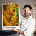 Personalised Turn Photo into Sunflower Oil Paintings Effect Poster Oil Canvas Painting Keepsake Anniversary Birthday Gift for Family Friend