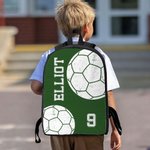 Personalised Multicolour Ball Sports Backpack Lunch Bag Pencil Case Set with Name and Number Team Training Back to School Gift for Kids Students