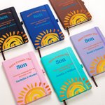 Personalized Here Comes the Son Multicolour PU Leather Guest Book with Names and 80 Lined Pages  Baby Shower Gift for New Parent