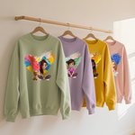 Personalized 3D Cartoon Dog and Girl T-shirt Sweatshirt Birthday Adoption Anniversary Gift for Dog Moms Dog Lovers
